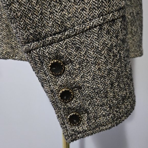 LUISA CERANO Wool Blazer With Velvet Lined Collar And Silk Lining. Size 10 - Picture 6 of 16